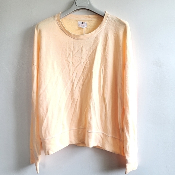 New Sundry Crewneck Long Sleeve Light Orange Pullover Sweatshirt NWT Size 0/XS - Picture 1 of 10